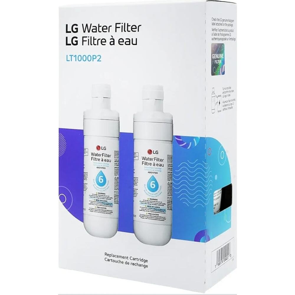 2 Pk Genuine LG LT1000P2 6-Month /200 Gal Refrigerator Replacement Water Filter
